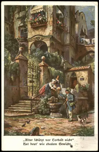 Ansichtskarte  Der galante Alte - Alter schützt vor Torheit nicht 1920