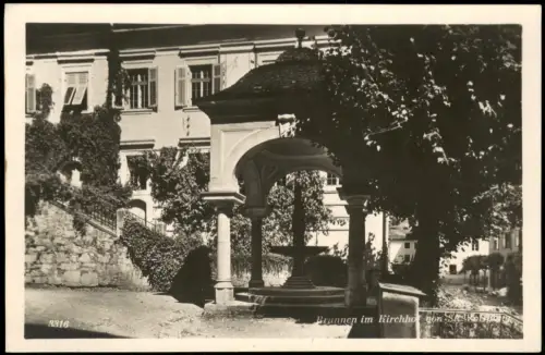 Ansichtskarte St. Wolfgang im Salzkammergut Brunnen im Kirchhof 1930
