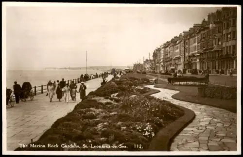 Postcard St Leonards-on-Sea The Marina Rock Gardens 1939