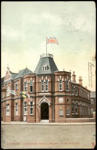 Postcard Sandown Carnegie Free Library 1914