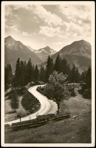 Bad Oberdorf Allgäu-Bad Hindelang Blick auf die Passstraße mit Berggipfeln 1936