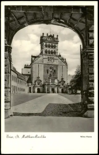 Ansichtskarte Trier St. Matthias-Basilika 1954