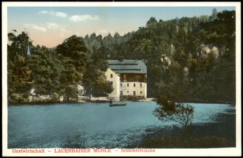 Ansichtskarte Lauenhain-Mittweida Gastwirtschaft LAUENHAINER MüHLE 1928