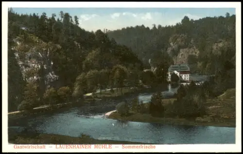 Lauenhain-Mittweida Fernblick auf die Gastwirtschaft Lauenhainer Mühle 1927