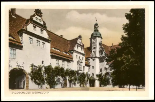 Ansichtskarte Wermsdorf Jagdschloss - HOFSEITE 1928