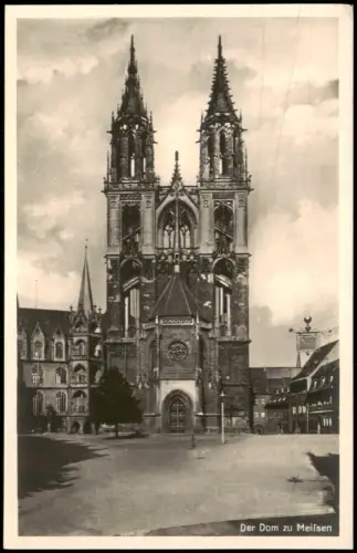 Ansichtskarte Meißen Dom Straßenszene - Fotokarte 1928