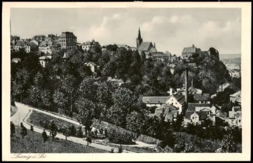 Ansichtskarte Leisnig Totale Stadt 1928