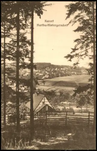 Ansichtskarte Hintergersdorf-Tharandt Stadt und Fachwerkhaus 1928