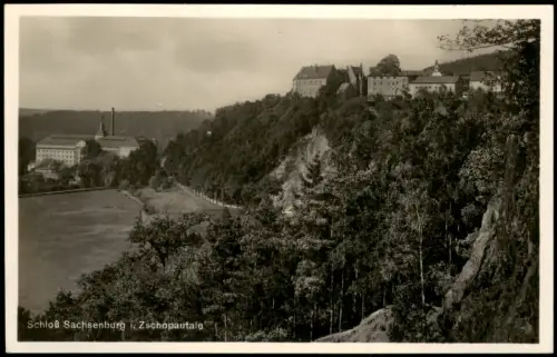 Ansichtskarte Frankenberg (Sachsen) Schloß Sachsenburg und Umland 1928