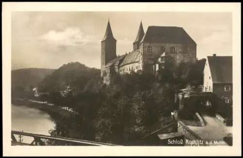 Ansichtskarte Rochlitz Schloß Rochlitz a.d. Mulde Brücke Fotokarte 1928