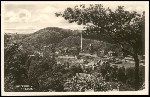 Ansichtskarte Kriebstein Stadt Bahnhof Fabrik - Fotokarte 1931