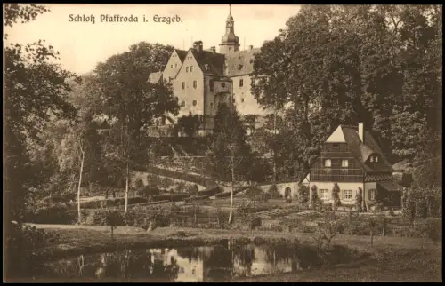Ansichtskarte Pfaffroda Schloss - Erzgebirge 1917