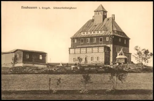 Ansichtskarte Neuhausen (Erzgebirge) Schwartenberg Haus und Nebengelass 1928