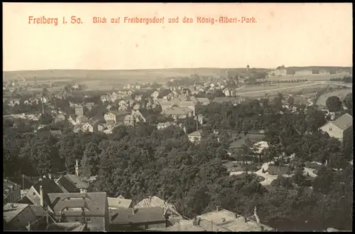 Freiberg (Sachsen) Blick auf Freibergsdorf und den König-Albert-Park. 1912