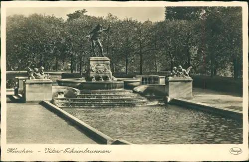 Ansichtskarte München Vater Rheinbrunnen - Fotokarte 1936
