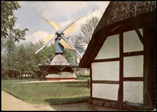 Cloppenburg Heuerhaus und Kokerwindmühle im Museumsdorf Cloppenburg 1972