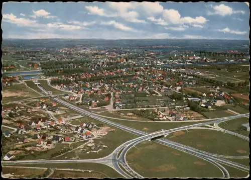 Rendsburg Luftbild Rendsburg mit Kanaltunnel und Hochbrücke 1965