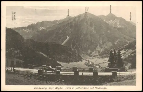 Ansichtskarte Bad Hindelang Blick von der Jochstraße auf den Hochvogel 1935