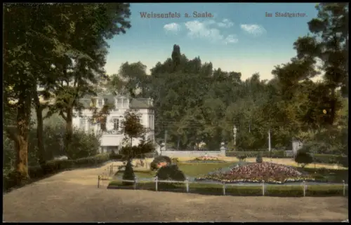 Ansichtskarte Weißenfels Im Stadtgarten. 1912