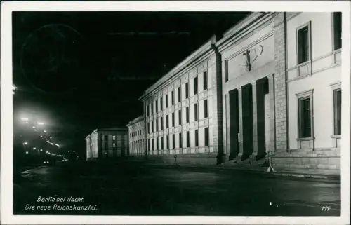 Ansichtskarte Berlin bei Nacht - Reichskanzlei 1936
