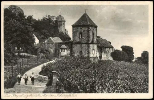 Ansichtskarte Sankt Martin (Pfalz) Kropsburg mit drei Männern 1915