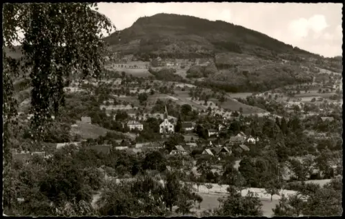 Sasbachwalden Ortsansicht mit Kirche und Schwarzwald-Panorama 1956