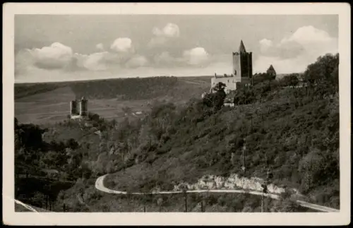 Ansichtskarte Bad Kösen Rudelsburg und Burg Saaleck bei Bad Kösen 1953