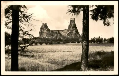 Postcard Rowensko bei Turnau Rovensko pod Troskami Burgruine Trosky 1949