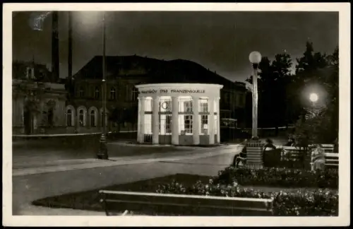 Postcard Franzensbad Františkovy Lázně Franzensquelle bei Nacht 1930