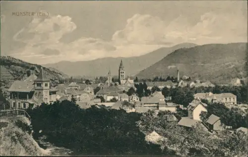 Münster (Elsass) Munster (Haut-Rhin) Panorama-Ansicht Munster Alsace 1910