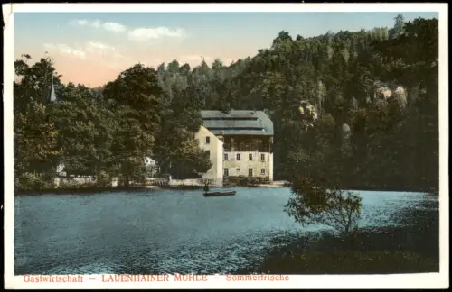 Ansichtskarte Lauenhain-Mittweida Gastwirtschaft LAUENHAINER MüHLE 1928