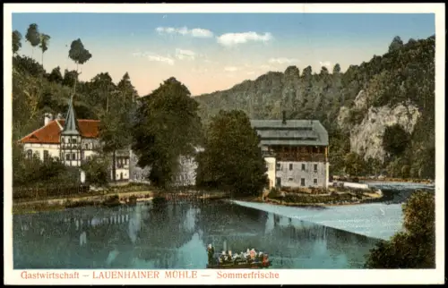 Lauenhain-Mittweida Die Lauenhainer Mühle vom Auensteig aus gesehen. 1927