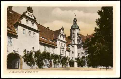 Ansichtskarte Wermsdorf Jagdschloss - HOFSEITE 1928