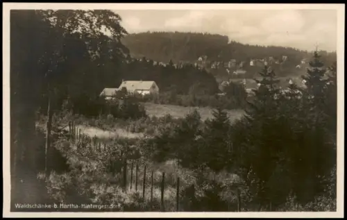 Ansichtskarte Kurort Hartha-Tharandt Waldschänke Stadtpartie 1927