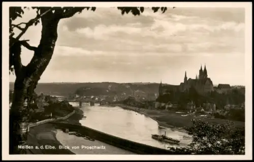 Ansichtskarte Meißen Blick von Proschwitz - Fotokarte 1928