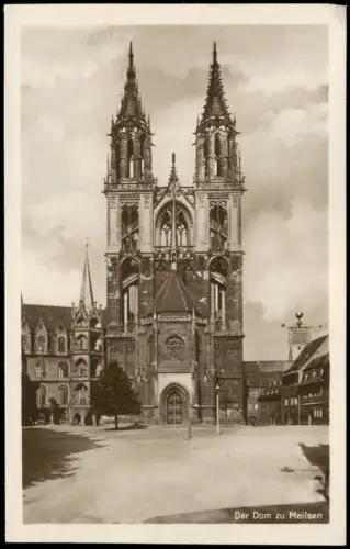 Ansichtskarte Meißen Dom Straßenszene - Fotokarte 1928