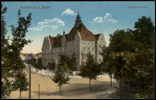 Ansichtskarte Naumburg (Saale) Straße am Realgymnasium 1912