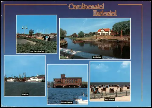 Harlesiel-Wittmund Mehrbild-AK Carolinensiel Harlesiel Am Yachthafen Sielhafen Schöpfwerk 1992
