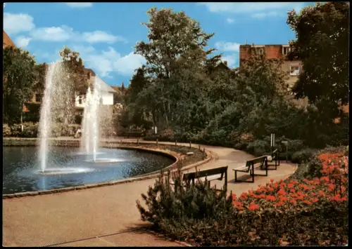 Ansichtskarte Cuxhaven Wasserspiele am Lichtenberg-Platz 1980