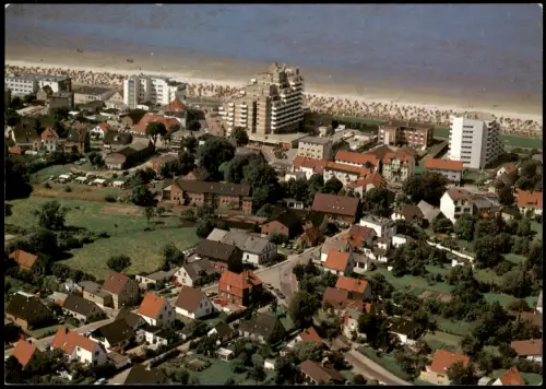 Ansichtskarte Duhnen-Cuxhaven Luftbild Luftaufnahme Blick zum Strand 1980