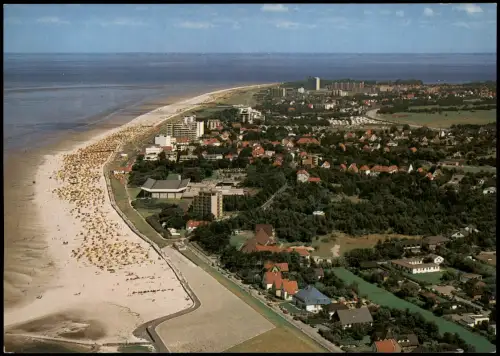 Ansichtskarte Duhnen-Cuxhaven Luftbild Luftaufnahme Partie am Strand 1980