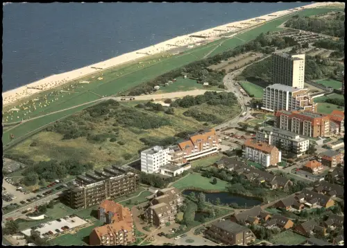 Döse-Cuxhaven Luftbild Döser Nordfeld Luftaufnahme mit Blick zum Strand 1980