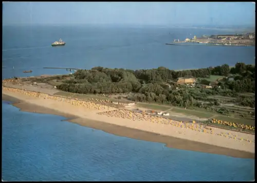 Ansichtskarte Cuxhaven Luftbild Luftaufnahme Nordsee Strand 1975