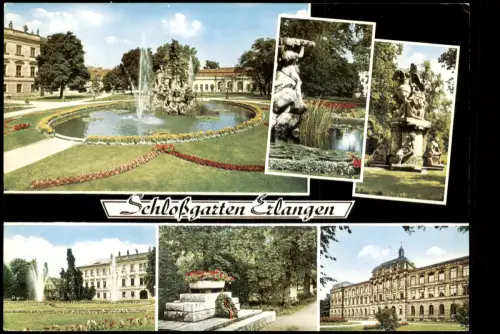 Ansichtskarte Erlangen Schloßgarten Schloss (Mehrbildkarte) 1974