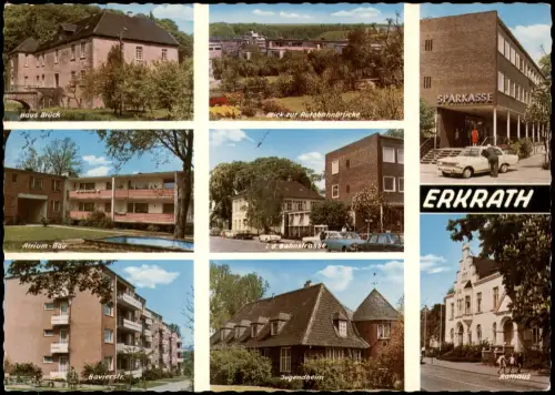 Erkrath Mehrbild-AK u.a. SPARKASSE Jugendheim Haus   Autobahnbrücke 1965