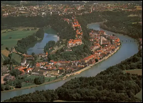 Burghausen a.d.S. Luftbild Luftaufnahme Totale v. Flugzeug aus 1992