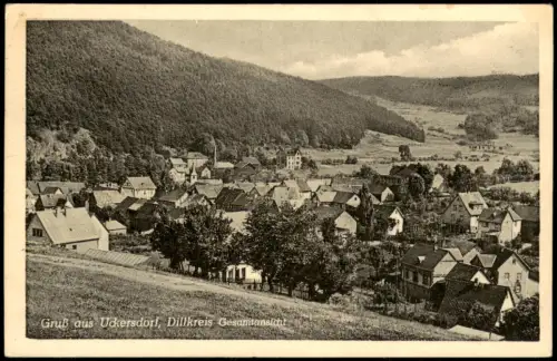 Ansichtskarte Uckersdorf-Herborn Partie an der Stadt - Dillkreis 1962