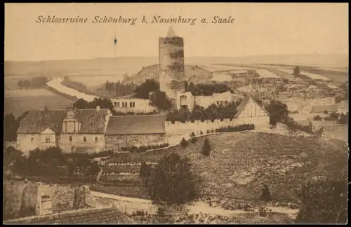 Ansichtskarte Schönburg (Saale) Blick auf die Burg b Naumburg 1912