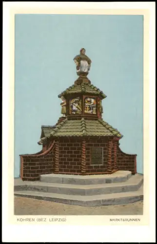 Ansichtskarte Kohren-Sahlis Marktbrunnen 1928