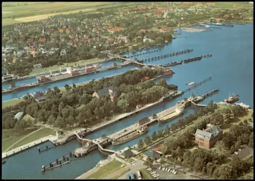 Brunsbüttel Brunsbüttelkoog Schleusenanlagen, Luftaufnahme 1970